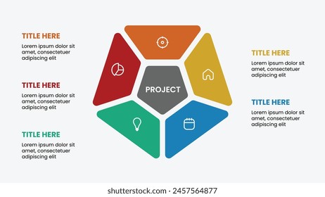 5 Shape modern infographic template with icon