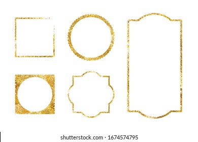 5 shiny golden vector frames. Great for banners, invitations, cards. Easy to use in your designs!