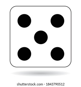 5 side dice on a white background