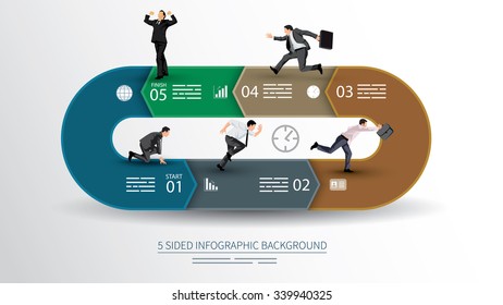 5 sided infographics background for statistics, banners, ads, websites and printed media