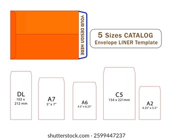 5 Sizes CATALOG Envelope LINER Template