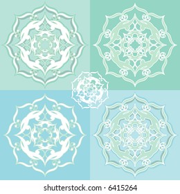 5 snowflakes grouped separately for easy use.