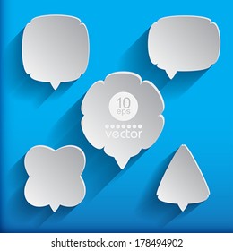 5 speech bubbles.  Vector Illustration.