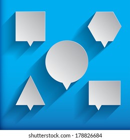 5 speech bubbles.  Vector Illustration.