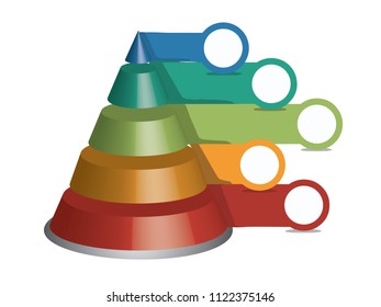 5 stages Pyramid Infographic Template. Options, preocesses, steps. 3D style infographic design. Can be used for Presentation. Can edit your own texts in spaces provided in infographic. Vector EPS10