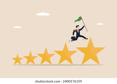 5 star award, product comment giving, best rating, good award, client give five star feedback review, entrepreneur get 5 star feedback.