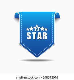 5 Star Blue Vector Icon Design
