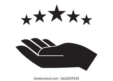 5 Star Customer Reviews Icon Vector, 5 star customer reviews icon, five star rating icon, customer symbol, rating badge vector eps 10
