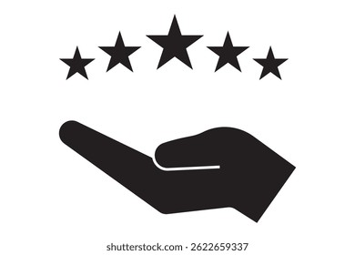 5 Star Customer Reviews Icon Vector, 5 star customer reviews icon, five star rating icon, customer symbol, rating badge vector eps 10
