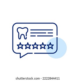 5 star dental clinic review. Pixel perfect, editable stroke line icon