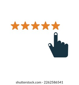 Logo del icono 5 Star Feedback. Ilustración vectorial.