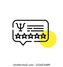 5 star good rating for psychotherapy service. Pixel perfect, editable stroke line icon