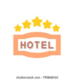 5 Star hotel flat icon