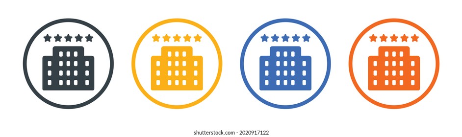 conjunto de iconos vectoriales de hotel de 5 estrellas.