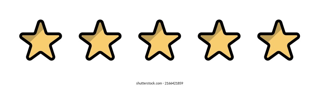 5 star icon. Hotel and restaurant ratings. Rankings and rates. Vectors.