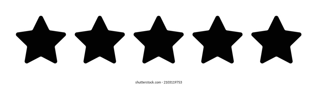 5 Star Icon. Rating Vectors.