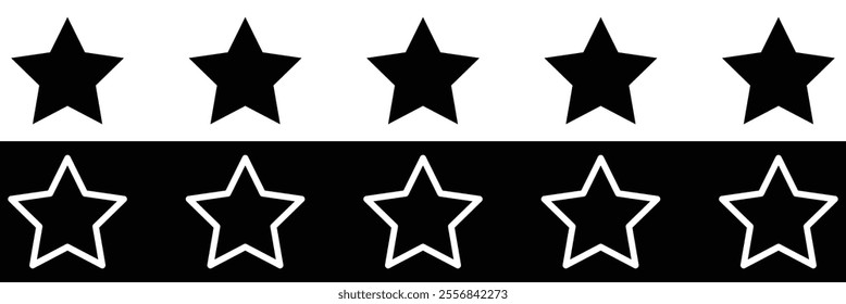 5 star icon set. 5 star ratting icon eps 10.