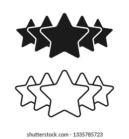 5 star icon vector illustration. Isolated badge for website or app.