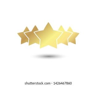 5 star icon vector illustration eps10. Rating review flat icon for apps and websites, infographics - Vector