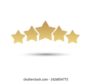 5 star icon vector illustration eps10. Rating review flat icon for apps and websites, infographics - Vector
