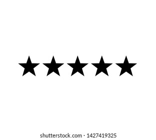 5 star icon vector illustration eps10. Rating review flat icon for apps and websites, infographics - Vector