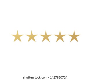 5 star icon vector illustration eps10. Rating review flat icon for apps and websites, infographics - Vector