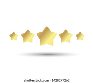 5 star icon vector illustration eps10. Rating review flat icon for apps and websites, infographics - Vector