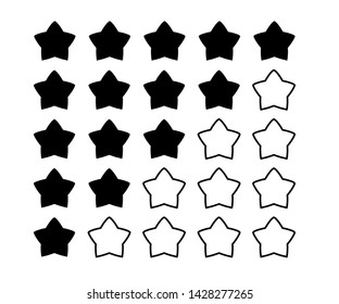 5 star icon vector illustration eps10. Rating review flat icon for apps and websites, infographics - Vector