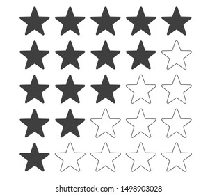 5 star icon vector illustration eps10. Rating review flat icon for apps and websites, infographics - Vector