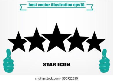 5 star icon vector illustration eps10. Isolated badge for website or app - stock infographics