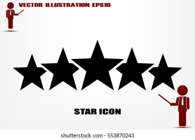 5 star icon vector illustration eps10. Isolated badge for website or app - stock infographics