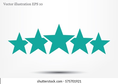 5 star icon vector illustration eps10. Isolated badge for website or app - stock infographics.