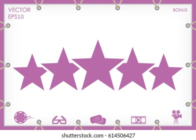 5 star icon vector illustration eps10. Isolated badge for website or app - stock infographics