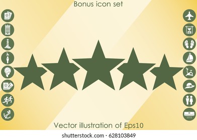5 star icon vector illustration eps10. Isolated badge for website or app - stock infographics
