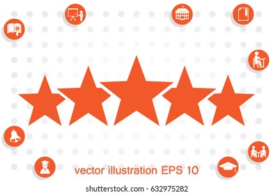 5 star icon vector illustration eps10. Isolated badge for website or app - stock infographics