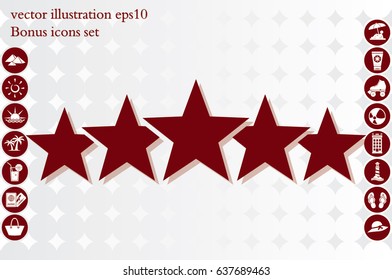 5 star icon vector illustration eps10. Isolated badge for website or app - stock infographics