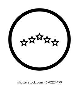 5 star icon vector illustration isolated on red background with long shadow. flat icon