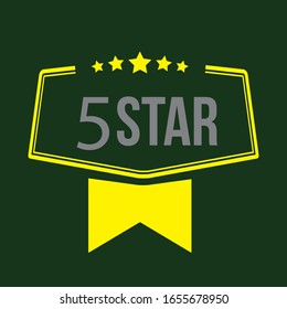 5 star  label is a piece of paper,plastic film,cloth,metal or other material affixed to a container or product.
