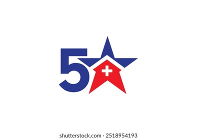 5-Sterne-Logo-Design, 5-Sterne-5-Sterne-Logo, Vektordesign-Illustration, Premium Qualität. 5 Sterne Bewertung. Vektorsymbol.