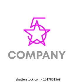 5 star logo design vector template sign