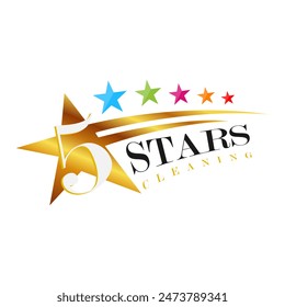 5 Star Logo Graphic Design features a visually striking representation of five stars arranged in a captivating design. This logo exudes elegance, excellence, and prestige.