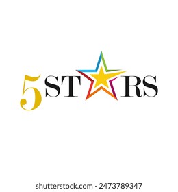 The 5 Star Logo Graphic Design features a visually striking representation of five stars arranged in a captivating design. This logo exudes elegance, excellence, and prestige.