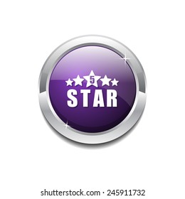 5 Star Purple Vector Icon Button