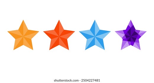 5 star ranking icon set. Five stars review rating vector illustration. Top quality rating symbol.