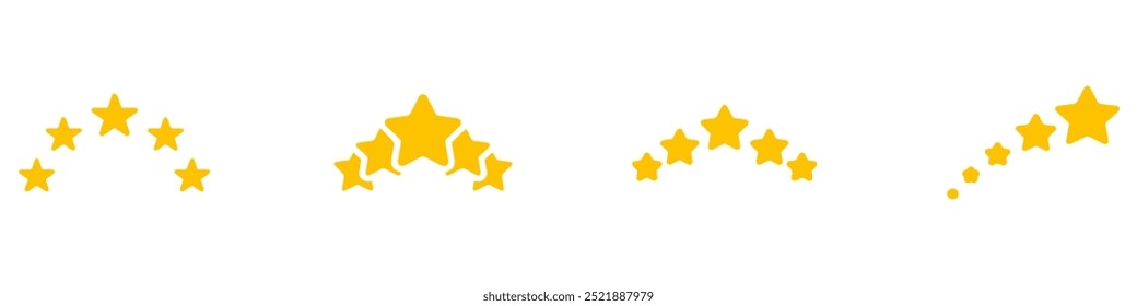 5 star ranking icon set. Five stars review rating vector illustration. Top quality rating symbol. EPS 10