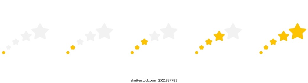 5 star ranking icon set. Five stars review rating vector illustration. Top quality rating symbol. EPS 10