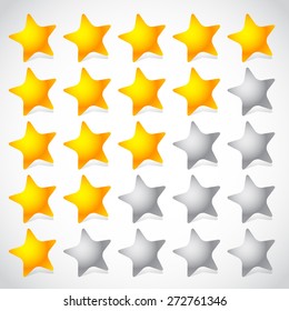 5 star star rating element. Vector graphics.