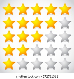 5 star star rating element. Vector graphics.