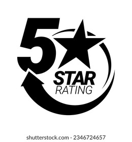 5 star rating. Five star Symbol or emblem. vector illustration