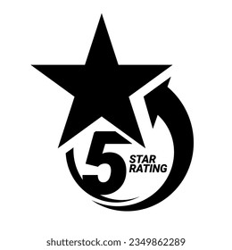 5 estrellas. Símbolo o emblema de cinco estrellas. ilustración vectorial